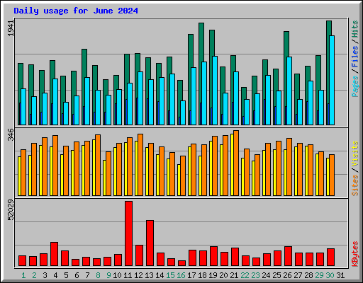 Daily usage for June 2024